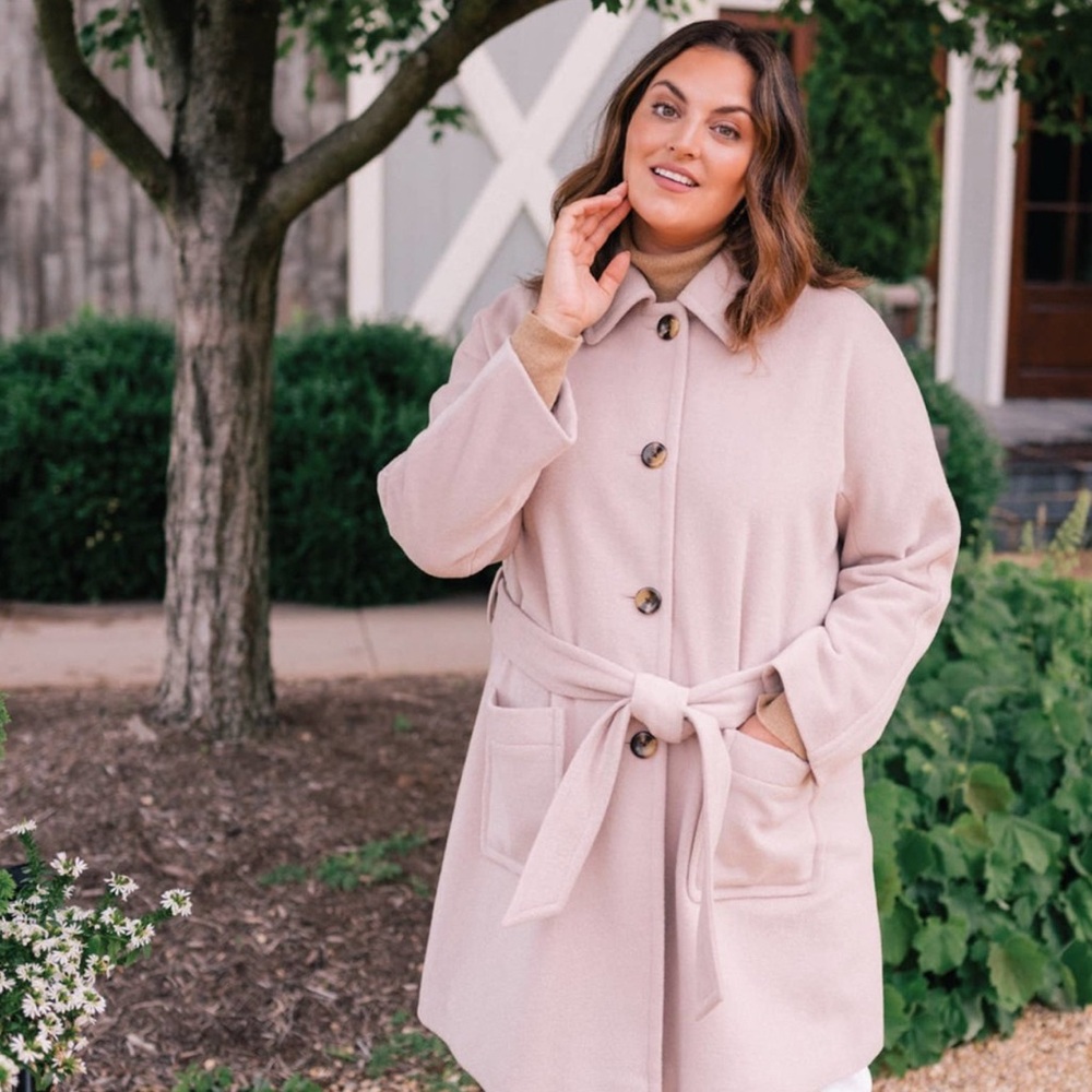 NWT Gal Meets Glam Hadley Belted Wool Coat XXL